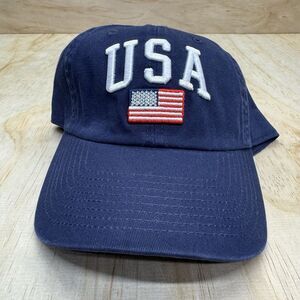 NEW USA Flag Americana Dad Hat Unstructured Cotton Adjustable Cap Hat Blue